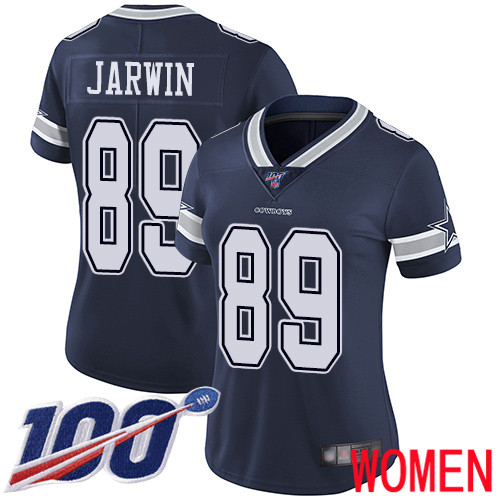 Women Dallas Cowboys Limited Navy Blue Blake Jarwin Home #89 100th Season Vapor Untouchable NFL Jersey->women nfl jersey->Women Jersey
